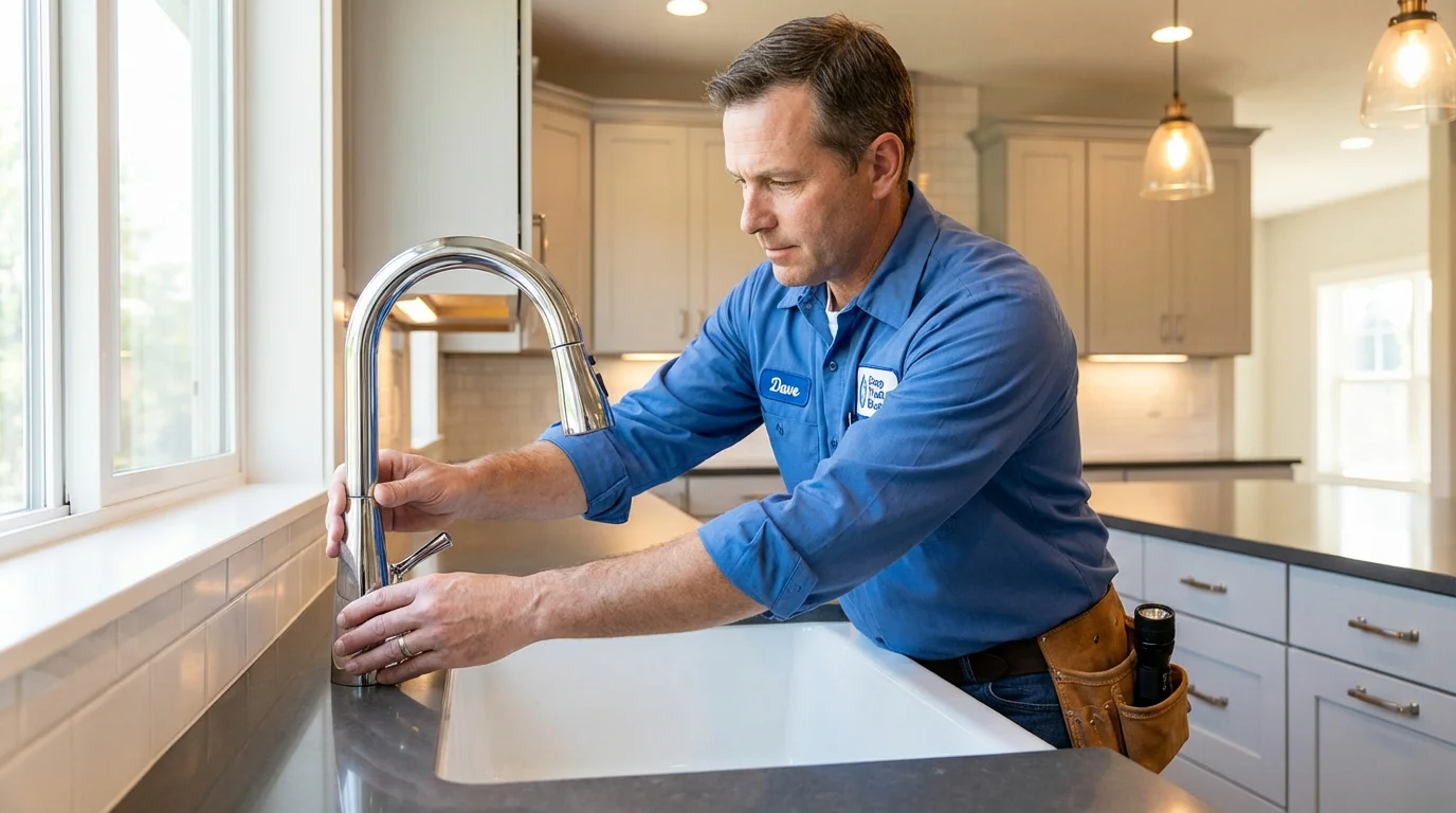Kitchen faucet installation by Johns Plumbing LLC in Hazel Green